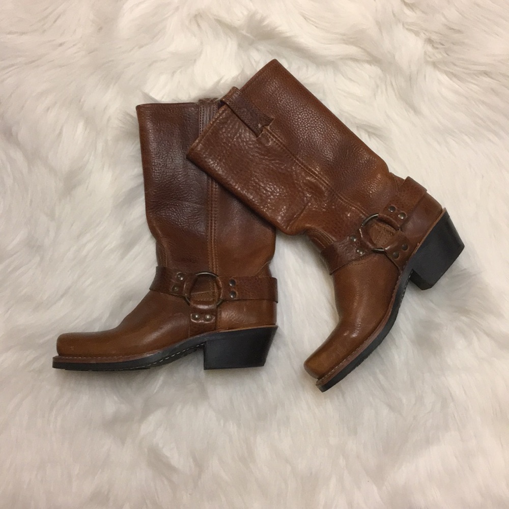 Frye cognac colored boots (Harness)